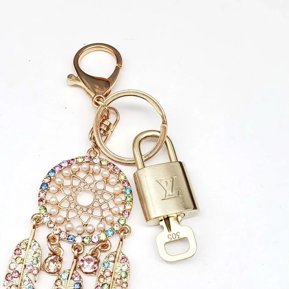 Louis Vuitton Gold Padlock Key 🔒 Authentic LV Charm + Unbranded Keychain